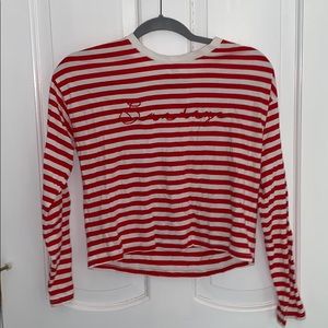 Red and white stripped long sleeve.